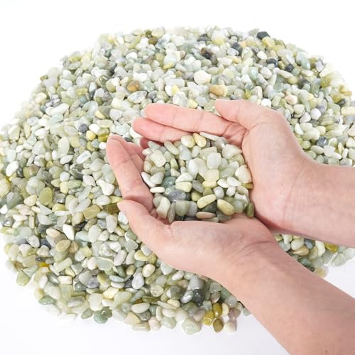 GreatBuddy 10-lb Decorative Rocks for Indoor Plants, 3/8 Jade Pebbles for Planters, Gravel for Succulent, Vases, Bamboo, Garden Landscaping, Crafts, Aquariums, Natural Polished