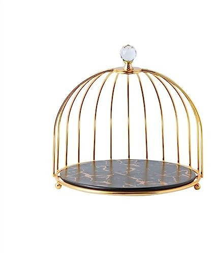 PLMNBQWE Tortenständer, kreativer Vogelkäfig-förmiger, runder Tortenständer, Dessert-Kuchenständer, Nachmittagstee-Dim-Sum-Tablett, Kuchenhalter (weiß, 20,3 cm)