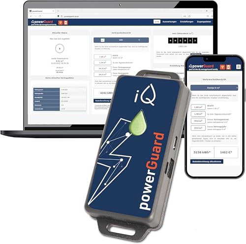 iQ powerGuard - Smarter Stromzähler inkl. Schnittstelle, iQ Cloud, App, Alarm-Funktion & WLAN - Digitale Überwachung von Stromverbrauch & Kosten - Strommessgerät & Stromverbrauchsmesser mit WiFi