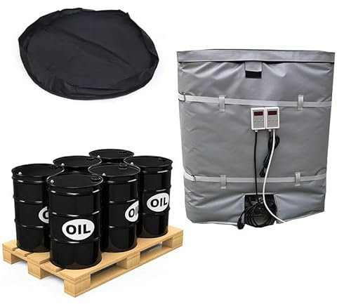 WEIMILOR Metal Drum Heater, 55-gallon (200L)/264 Gallon (1000L) Oil Drum Electric Heating Belt, Silicone Rubber Drum Heating Tape with Digital Display Thermostat for Oil Drums,1000L