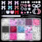 1000 Pcs 3D Nail Charms Set Bow Nail Charms with Rhinestones, Pearls Hearts Stars for Nail Art DIY Includes Application Tools 7 Colors (Pink/White/Blue/Purple/Red/Brown/Yellow), 15 Sizes (2-18mm)