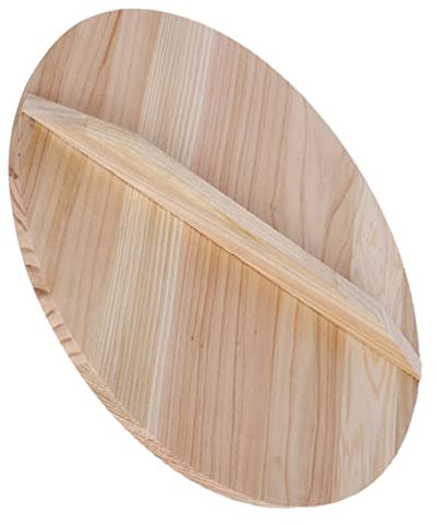 GRADENEVE Holz Wok Deckel Mit Abdeckung Für Küche Anti-verbrühungen Schutzdeckel Für Wok Topf Gleichmäßige Wärmeverteilung Und Dämpfung