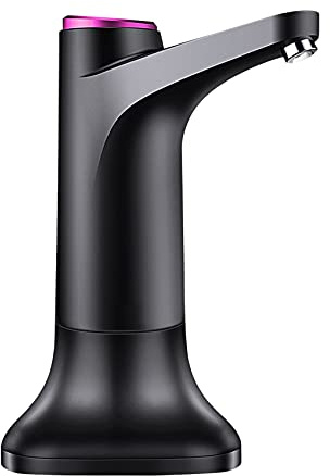 arlote Electric Water Bottle Pump with Base USB Water Dispenser Portable Automatic Water Pump Bucket Bottle Dispenser-Dark Gray