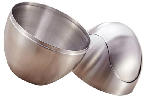 POPETPOP Poubelle de Bureau Mini en Acier Inoxydable 304 Poubelle à Couvercle Corbeille à Papier pour Bureau Design Pratique Usage Domestique et Professionnel 5 Litres