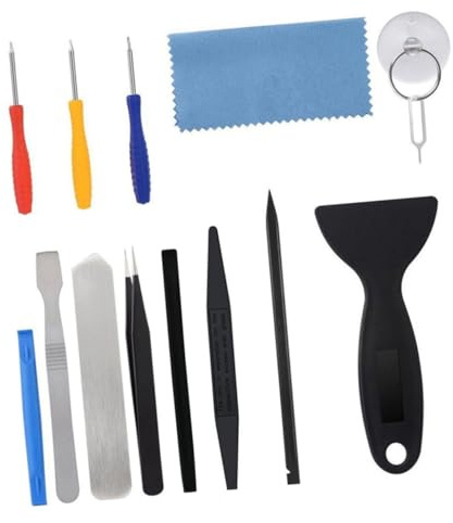 FUNNETOYU 14 pezzi Kit di Attrezzi per Riparazione Smartphone e Tablet in Acciaio Antiruggine Professionale di Strumenti di Apri Schermo e Smontaggio Precisione per Dispositivi Elettronici