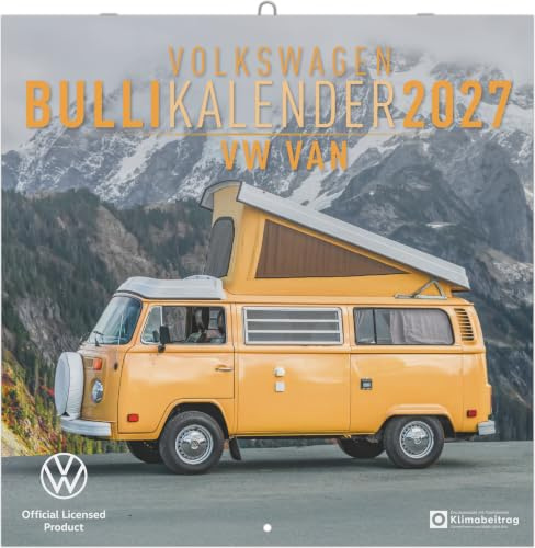 VW Bullikalender 2027: Wandkalender 30x30 cm (30x60 cm geöffnet) mit 12 VW Bulli Motiven und Notizkalendarium | Wandkalender 30x30 cm (30x60 cm geöffnet) mit 12 VW Bulli Motiven und Notizkalendarium