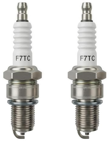 2PCS F7TC Spark Plugs, Lawnmower Spark Plug Replacement for NGK 5534/BPR7ES