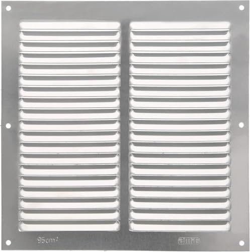 Amig - Griglia quadrata in alluminio | Griglie di ventilazione per presa d'aria | Ideale per soffitto cucina e bagno | Misure 200 x 200 mm | Colore argento