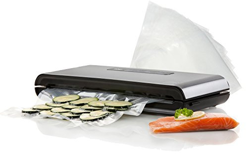 Folienschweißgerät - Sous Vide Einschweißgerät für Lebensmittel & Flüssigkeiten PLUS Starterpaket 70 Stück Vakuumierer Beutel 28x40cm
