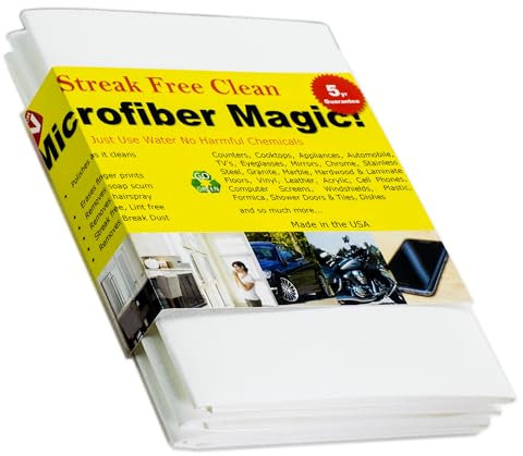 Streifenfreies Mikrofasertuch, reinigt Jede Oberfläche mit nur Wasser, umweltfreundlich, sicher, groß, 40,6 cm, perfekt für Fenster, Spiegel, Küchentheke, Geräte, Auto, Fahrrad, TV-Bildschirme