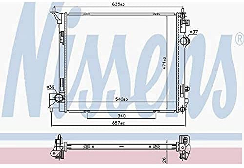 NISSENS Kühler Motorkühlung Kühler Wasserkühler Motorkühler Netzbreite 471mm Netzlänge 540mm Netztiefe 26mm 68786