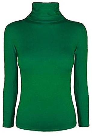 WearAll New Ladies Turtle Neck Long Sleeved Stretch Plain Polo Top Womens Jumper 8-14