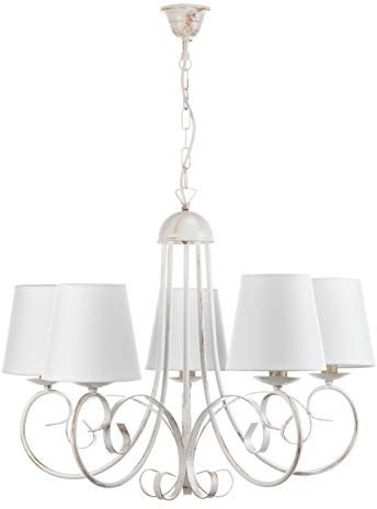 ONLI Pompei Lampadario con Paralumi, Bianco