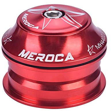 Dilwe Bicycle Headset, Aluminium Alloy Straight Tube Bearing Headset Bike Front Fork Stem Headset Bicycle Head Tube Accessories (Red)