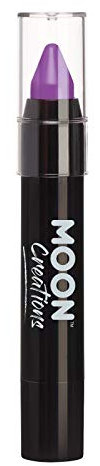 Moon Creations Pastelli per il corpo in stick per pittura per il viso | Pittura per il viso resistente al sudore e all'acqua | Cruelty Free | Per bambini, adulti, festival, Halloween, Viola, 3.5 gm