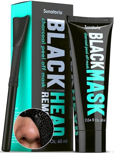 SUNATORIA Black Peel Off Face Mask – Charcoal Cleansing Gel Mask for Oily & Combination Skin – Helps Remove Excess Oil & Lift Away Surface Impurities – Refreshing Botanical Formula, 2.04 fl oz