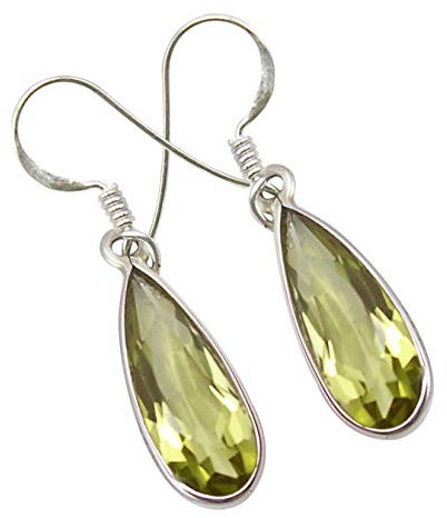 SilverStarJewel Geschnittene Zitronenquarz Ohrringe 3,6 cm 925 Sterling Silber Gedenktag Angebote für Frauen