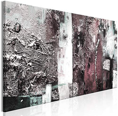 decomonkey Bilder Abstrakt 150x50 cm 1 Teilig Leinwandbilder Bild auf Leinwand Vlies Wandbild Kunstdruck Wanddeko Wand Wohnzimmer Wanddekoration Deko Modern Kunst grau rosa