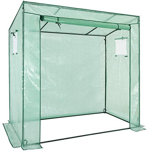 Gardebruk® Serre de Jardin Plastique 1,6m² Porte Enroulable Protection Serre Tomate hivernage légume Plante Fleur semis Balcon 200x173x80cm