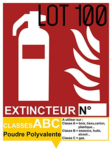 Signalétique extincteur ABC Poudre Polyvalente - L.150 x H.200 mm - 100