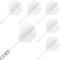 CyeeLife Dart Schäfte und Flights aus einem 6 Stück,Dartpfeile Zubehör CF01 Weiß