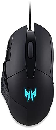 Acer Predator Cestus 315 Gaming Maus (6.500 DPI, 100 IPS Tracking, 6 programmierbare Tasten, 1 ms Reaktionszeit, RGB Beleuchtung, schwarz