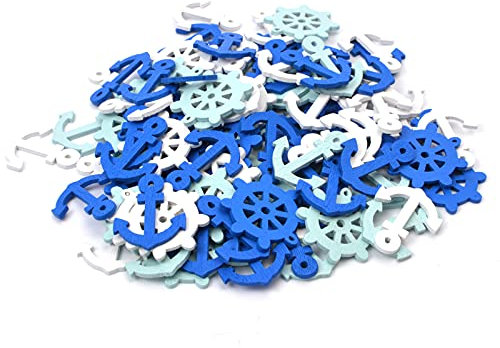 Rueda de barco de madera, decoración de ancla de madera, decoración de timón de barco, adorno colgante de pared para habitación náutica mediterránea, decoración de fiesta, paquete de 100