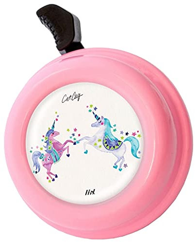 Liix Fahrradklingel Colour Bell Happy Unicorn Einhorn Motiv für Kinder und Erwachsene mit einfacher Montage (Rosa)