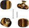 4Pcs Natural Tiger Eye Knobs Agate Stone Knobs Amber Crystal Drawer Knobs Cabinet Pulls Cupboard Handles for Furniture DIY with Screws(Tiger Eye)