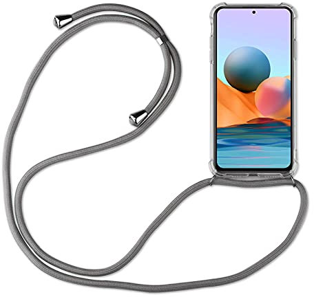 betterfon Hülle Kompatibel mit Xiaomi Redmi Note 10 Pro | Handykette Smartphone Halskette Hülle mit Band | Handyhülle mit Kordel zum Umhängen Kompatibel für Redmi Note 10 Pro | Grau