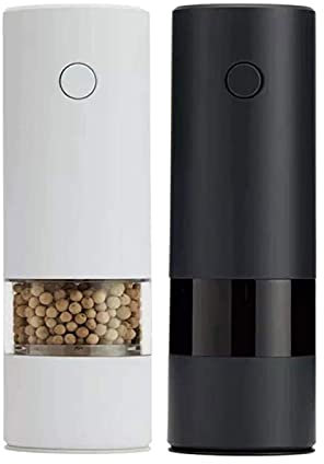 NCRD Electric Pepper Grinder set of 2, Automatic Salt and Pepper Mill Grinder, Battery Powered, 5 Gears Adjustable Coarseness