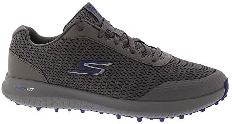 Skechers Mens Shoe-go Golf MAX 2 Fairway 3, Zapatillas Hombre, Textil carbón con Ribete Azul Marino, 44 EU
