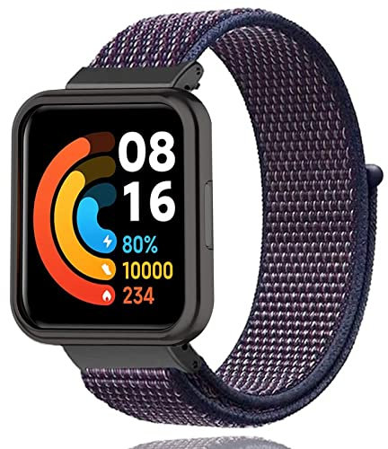Keecuty Cinturino in Nylon per Redmi Watch 2 Lite/Xiaomi Mi Watch 2, Bracciale Elastico Nylon per Redmi/Mi Watch