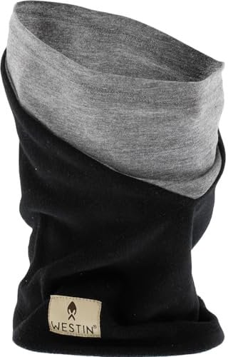 Westin Warm Gaiter Black/Melange - Halstuch für Spinnfischer, Schutz für Gesicht & Hals, Kopftuch für Angler, Tuch für Raubfischangler