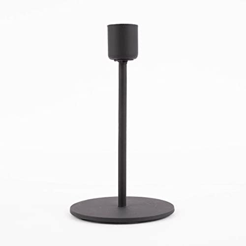 Rico Design Kerzenhalter für Stabkerzen Metall matt schwarz 14x8cm