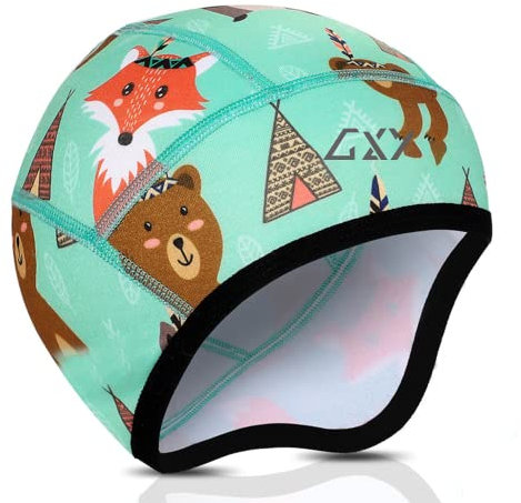 GOXUNYUAN Children's Bicycle Hat Boys Winter Fleece Under Helmet Cap Girls Bicycle Helmet Ear Warmer Ski Accessories for Kids Windproof Warm