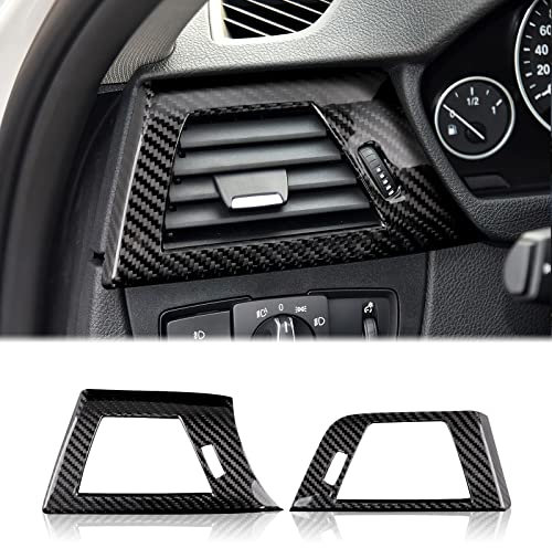 KUNGKIC 2Stück Kohlefaser Auto Seite Klimaanlage Luftauslass Entlüftung Rahmen Trimmen Aufkleber Innenbereich Compatible with BMW 4 3 Reihen F30 F31 F32 F33 F34 F36 2013-2018 Zubehör