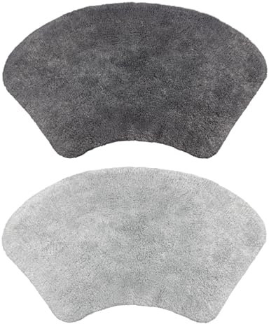 Allure Pack of 2 Curved Bath Mats 48 x 80cm – 100% Cotton Shower Mat, Supersoft, Absorbent, Washable (Charcoal & Dove Grey)