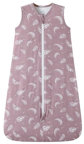 Owlivia Bambus Baby Schlafsack Unisex Kleinkinder-Schlafsack 1.0 TOG Tragbare Decke Baby Jungen Mädchen Schlafanzug (Federmalve, 12-18 Monate)