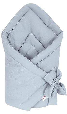 Babylux Einschlagdecke Musselin BABYHÖRNCHEN 75 x 75 cm Baby Neugeborene Erstaussttatung Umschlagdecke (Silver)