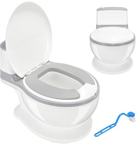 Eulenke Pot pour enfant à partir de 2 ans, avec musique, système sonore et piles, idéal comme première toilette pour votre tout-petit, pot Baby Potty (blanc)