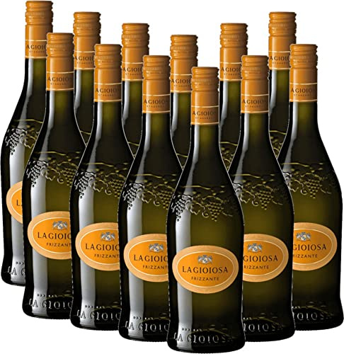 Bianco Frizzante La Gioiosa Perlwein 12 x 0,75l VINELLO - 12 x Weinpaket inkl. kostenlosem VINELLO.weinausgießer