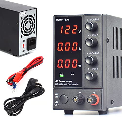 360W Labornetzgerät,Labornetzteil DC Trafo Regelbar 0-120V 0-3A Schaltnetzteil für Labor und Elektronikwartung