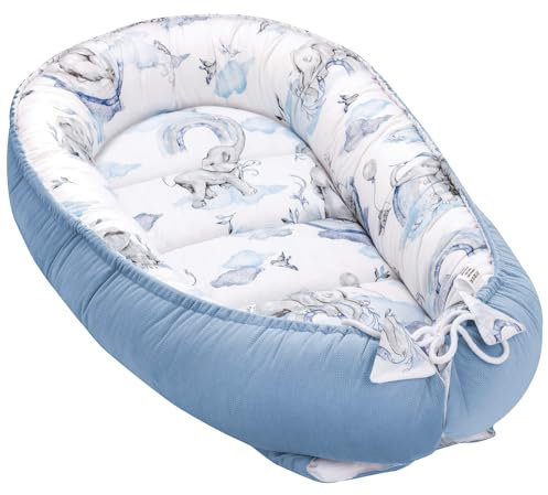 Pepi - Baby-Nest - Nestchen Baby - Baby-Nestchen für Neugeborene - Kuschelnest mit antiallergischer Füllung - Kokon aus Velvet und Baumwolle