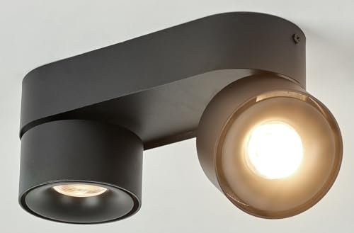 Budbuddy 2x12W Proiettore a soffitto Regolabile Faretti LED da Soffitto Interni plafoniera faretti Nero Luce spot Tondo Moderno per Soggiorno, Cucina, Corridoio e Spazi Commerciali 4000K