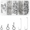 OROOTL Fly Fishing Snaps Hooks Kit, 500pcs Fly Fishing Hooks Snap Clips Set Stainless Steel Fast Snaps Aberdeen Hooks Speed Clips Fly Fishing Accessories for Flies Jigs Lures