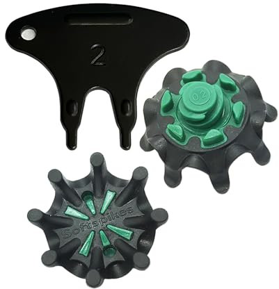 20 tacos para zapatos de golf, 20 piezas FJ suaves para zapatos de golf con 1 llave de tacos para zapatos, ajuste rápido Lok Twist 3.0 System Joy (negro y verde) LONGKUN