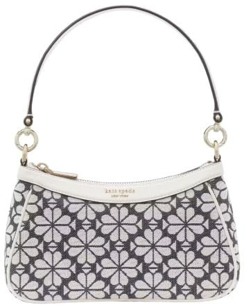 Kate Spade Flowers Schultertasche, Umhängetasche, Grau-Creme
