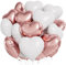 Herz Folienballon,Herz Helium Luftballons,Heliumballon Herzen,Herzluftballons,Herzform Folienluftballon Geeignet für Geburtstag Hochzeit Valentinstag（Weiß Roségold）