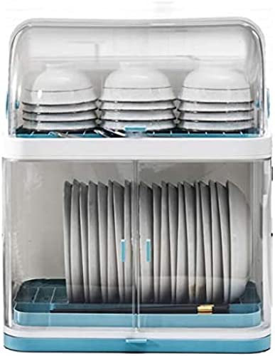 Escurridor de Platos de plástico con Tapa, Estante de Cocina de Doble Puerta, vajilla, Palillos, Cuenco, Estante para Platos